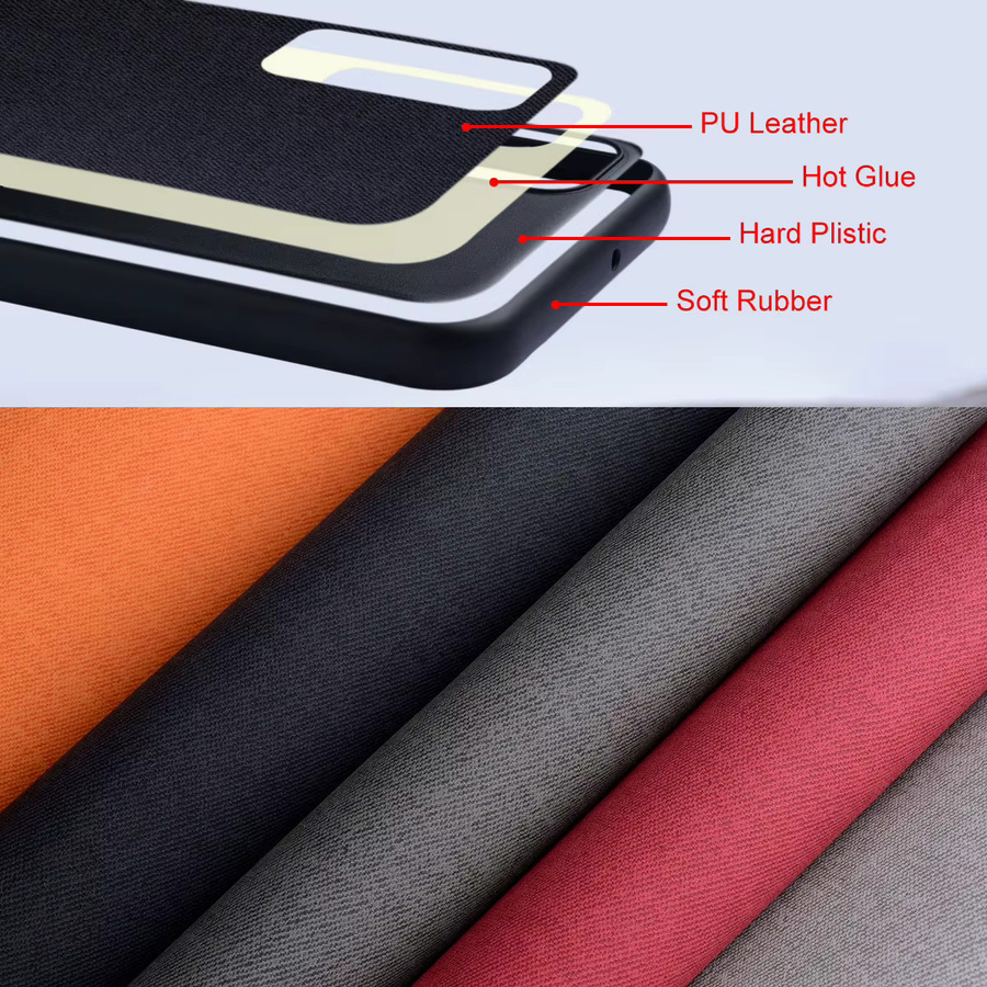Luxuriöse Textil-Ledertasche für Xiaomi Redmi Note 13 Pro Plus 4G und 5G in Grau mit Kameraschutz und TPU-PC-Material - Bild 1