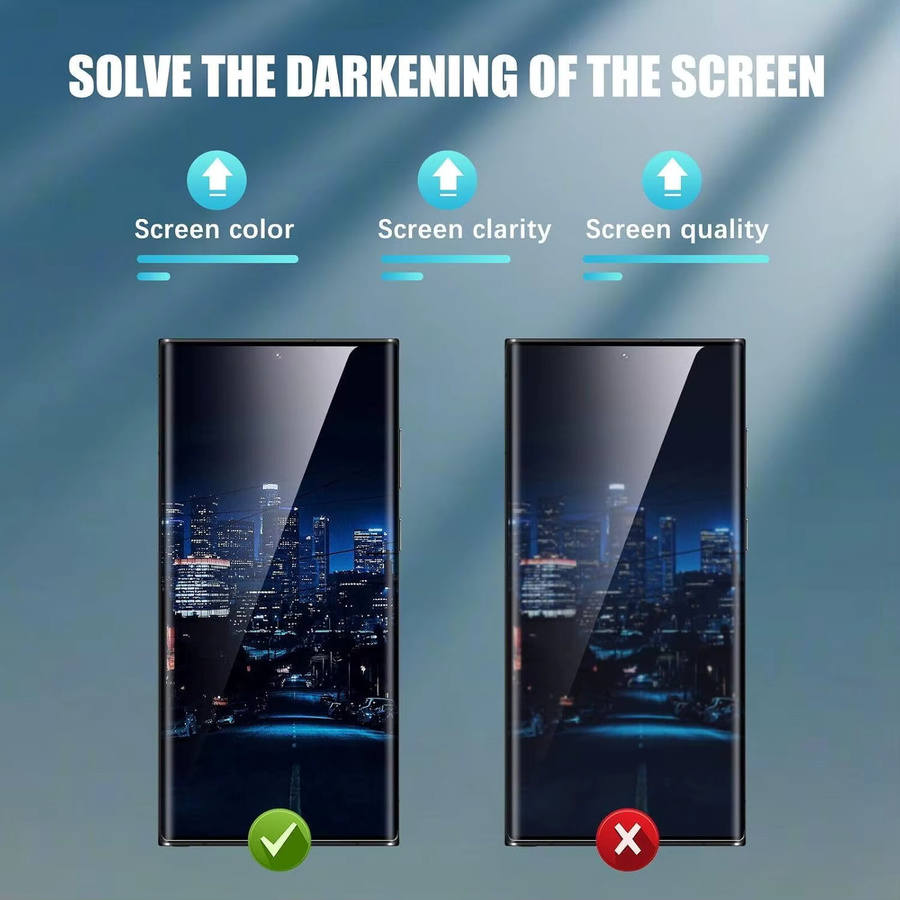 Anti-Spy Hartglas Displayschutzfolie für Samsung Galaxy S24 S23 S22 S21 Ultra, 3D-Vollabdeckung, transparent - Bild 5