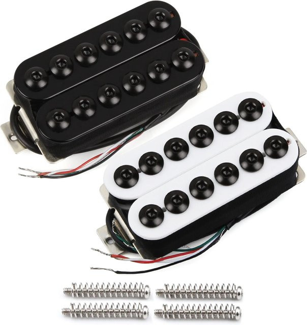 FLEOR Elektrischer Gitarren Humbucker Pickup High Output mit Big Hex Pole-Pieces und 4-Draht Spulenteilung in Weiß - Bild 1