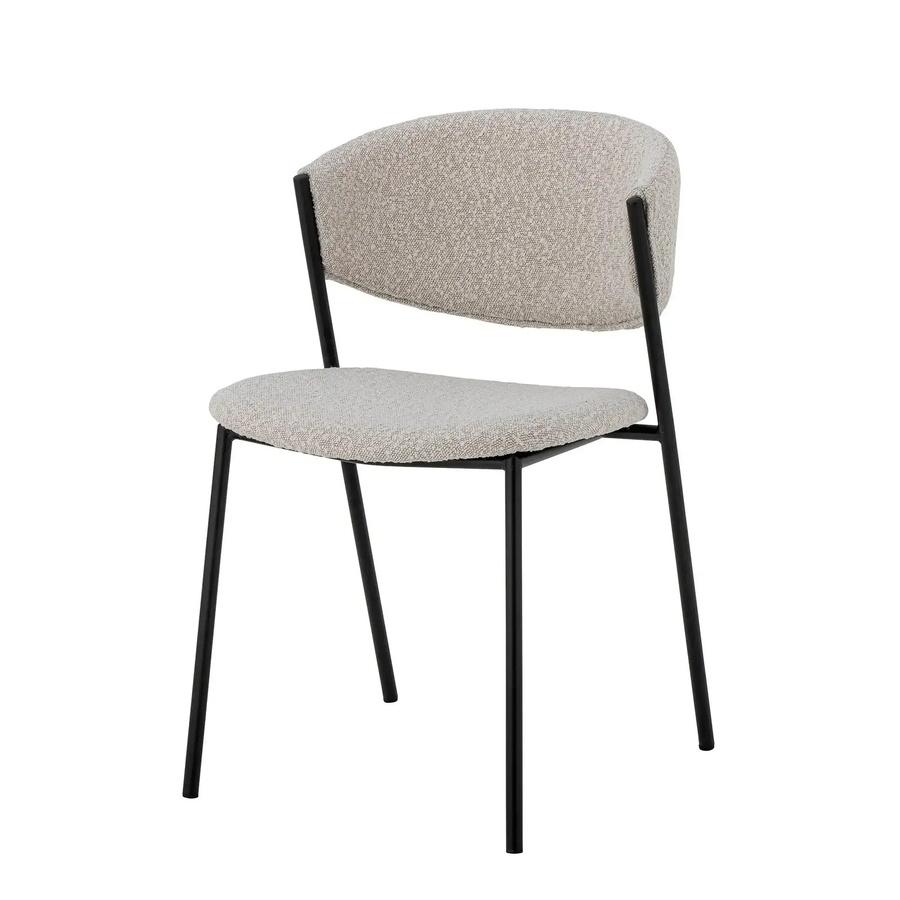 Esszimmerstuhl Marlo von Bloomingville in Weiß aus Bouclé-Polyester im skandinavischen Design - Bild 1