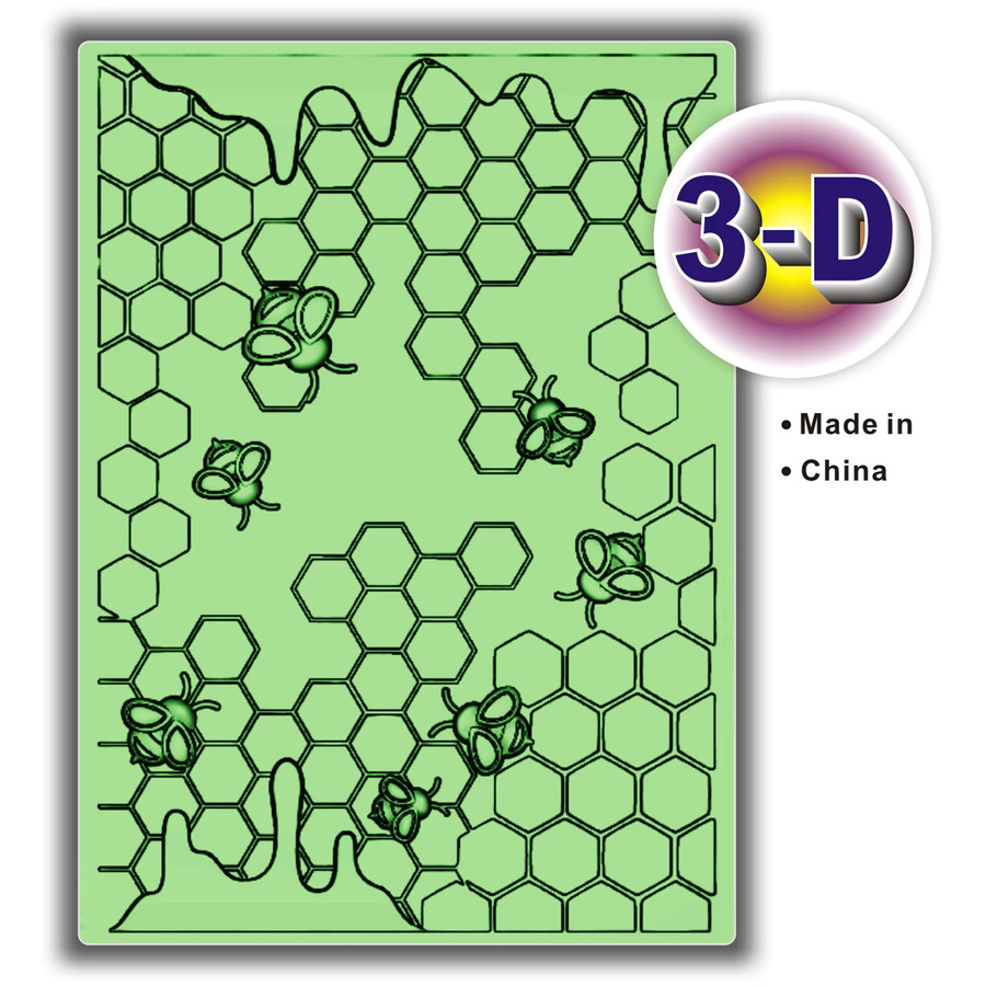 Geprägte Kunststoffmappe mit Honeycomb-Struktur für Card Making und Scrapbooking, Breite: 12,7 cm, Höhe: 17,8 cm - Bild 2