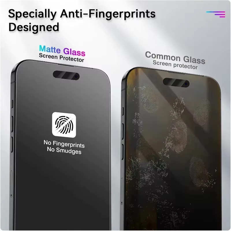 3er-Set AKABEILA Matte Displayschutzfolie aus gehärtetem Glas mit Anti-Fingerprint-Funktion für iPhone Modelle, Transparent - Bild 5