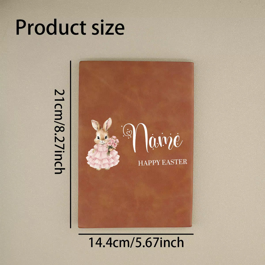 Personalisiertes Osterhasen-Notizbuch mit Namen, Green Hardcover aus Kunstleder, liniertes Tagebuch für deine Frühlingsplanung - Bild 6