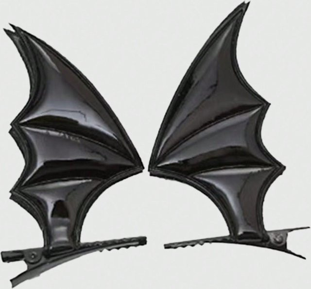 yuyongzhi Haarspangen Fledermausflügel Design, schwarz, Damen - Bild 1
