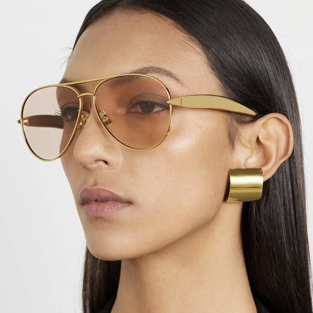 Blanche Michelle Sonnenbrille Aviator, Vollrand, Gold, Metall, Unisex - Bild 1