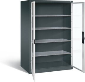 C+P Werkzeugschrank Acurado mit Türen und Schloss, Front Lichtgrau, Korpus Anthrazitgrau, H x B x T: 195 x 120 x 80 cm - Bild 1