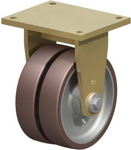 Blickle Doppel-Bockrolle BSD-GB 250K in Silber und Braun mit 250 mm Rad-Durchmesser und einer Tragfähigkeit von max. 2700 kg - Bild 1