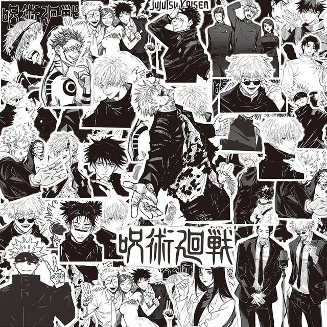 Bandai Jujutsu Kaisen Aufkleber, Schwarz, Weiß, Set / Bundle - Bild 1