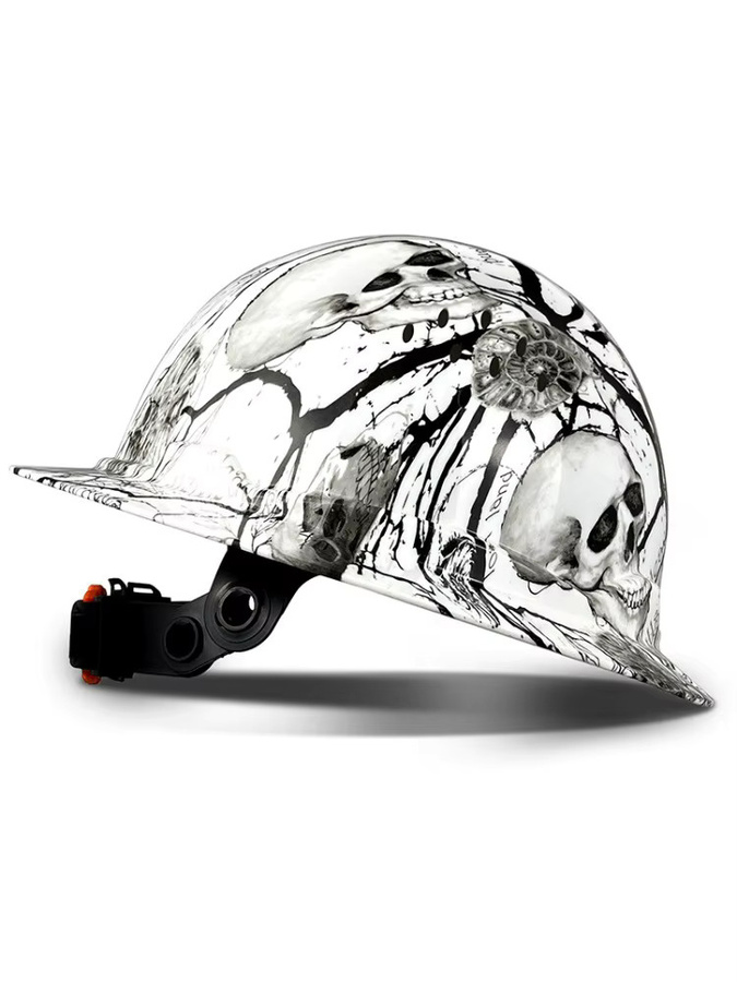 Aolamegs Schutzhelm mit Totenkopfmuster und voller Krempe, HDPE-Bauschutzhelm mit 6-Punkt-Futter und atmungsaktiver Funktion, ANSI-zertifiziert - Bild 2