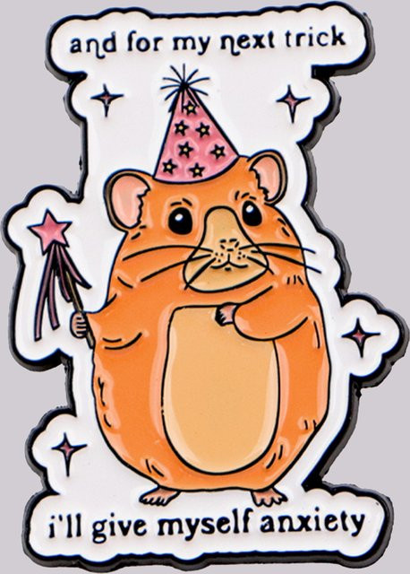 Ramulus Broschen, Hamster mit Partyhut, Emaille, Bunt, Unisex - Bild 1