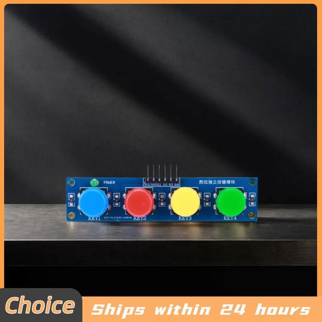 ALLOET Touch-Tastenmodul mit 4 unabhängigen Tasten, LED-Anzeige und Hut für Arduino oder Raspberry Pi, weiß/mehrfarbig - Bild 1