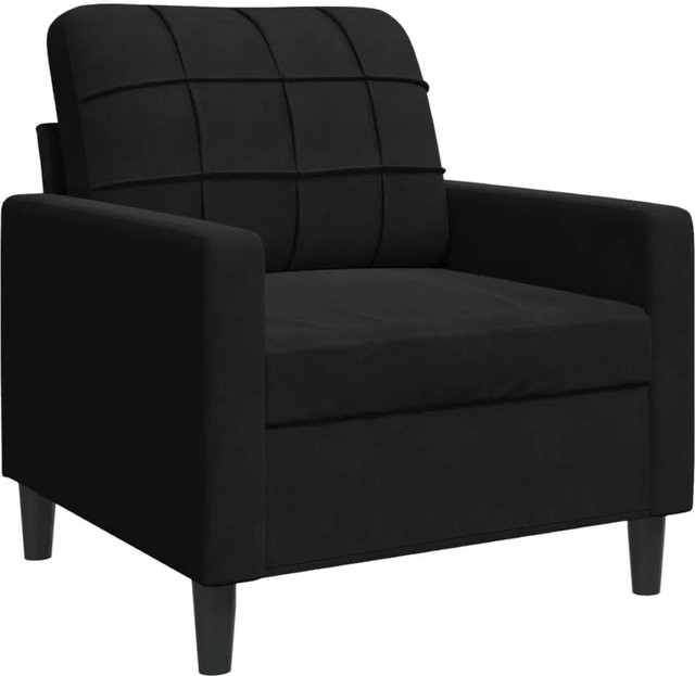 vidaXL Sessel Schwarz aus Samt mit Armlehnen und Metallgestell - Bild 1