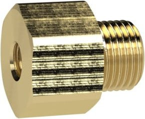 Riegler Reduziernippel lang aus Messing in Gold, M3 außen, M5 innen, SW 7 - Bild 1