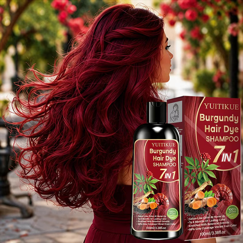 YUITIKUE Haarfärbeshampoo, Burgunder, Unisex - Bild 2