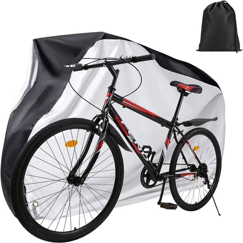 WRELS Fahrrad-Schutzhülle in Silber für den Außenbereich als wetterfeste Allwetter-Abdeckung gegen Regen, Sonne, UV, Schnee und Staub - Bild 6