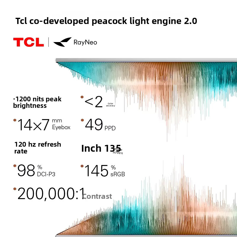 TCL RayNeo Air 4 PRO AR-Brille mit Macro-OLED-Bildschirm für 3D-Privatkino und HDR10 in Schwarz - Bild 4
