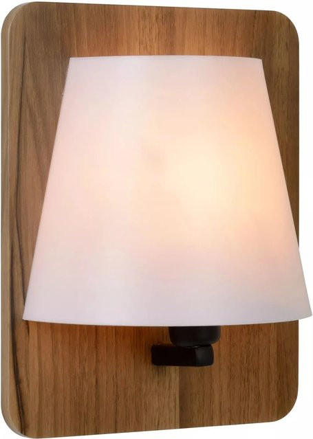 Licht-Erlebnisse Wandleuchte aus Holz in Natur und Weiß mit E14 Fassung, Höhe: 25 cm - Bild 1