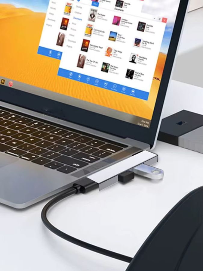ATUOTIN 3 in 1 USB-C Erweiterungsdock Hub mit 3 USB 3.0 Ports, 5,0 Gbit/s Geschwindigkeit, Silber - Bild 3