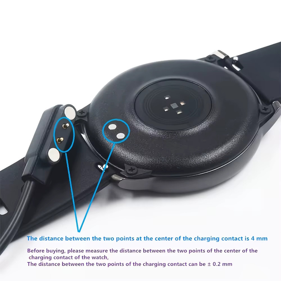 USB-Ladekabel für Xiaomi Haylou RT LS05S, Yamay SW022, Imilab KW66, Haylou Solar LS05 und Ticwatch CXB01 in Schwarz - Bild 4