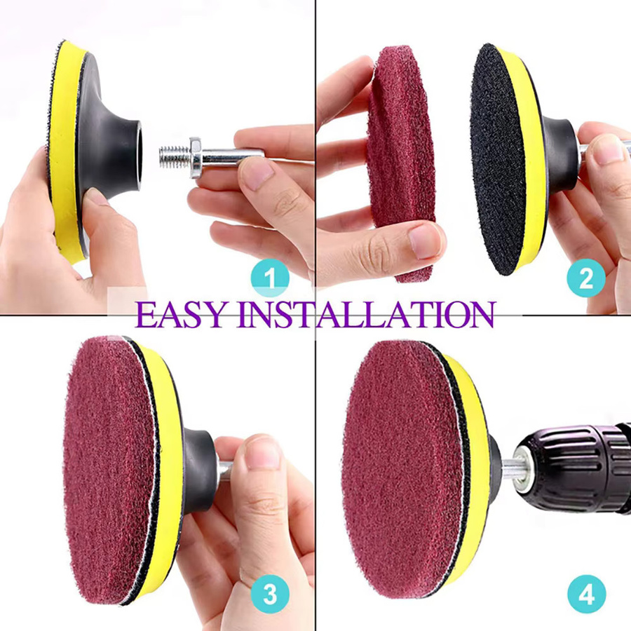 Toorise Reinigungsset mit 4-Zoll-Power-Bürste und Polierpads in Multicolor für Badezimmer, Boden und Badewanne - Bild 5