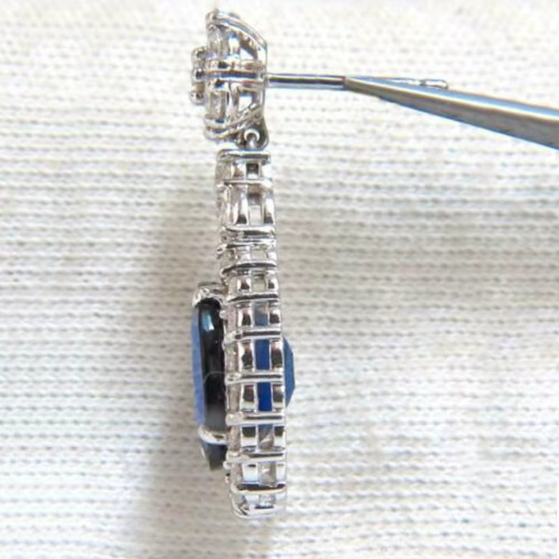Huitan Tropfenohrringe, Silber, blaue Zirkonia, Damen - Bild 2