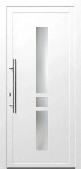 PANTO Kunststoff-Haustür mit Glaseinsatz in Weiß, Anschlag Rechts, B: 110 cm, H: 210 cm - Bild 1