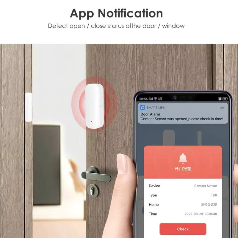 WLAN Smart Türsensor zur Überwachung von Tür und Fenster in Weiß, kompatibel mit der Tuya Smart App für dein Smart Home Sicherheitssystem - Bild 2