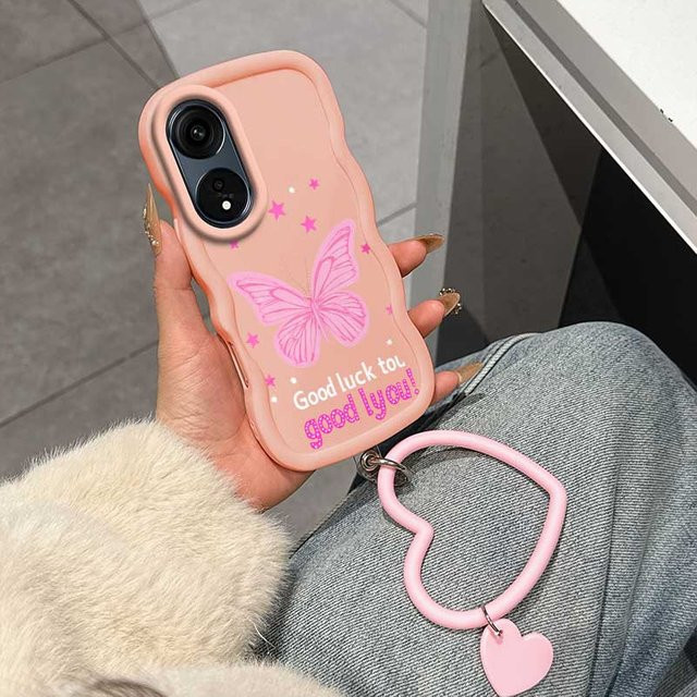 Stoßfeste Handyhülle mit Armband für OPPO A18, OPPO A Reno X 77, 79 und 91 in Pink - Bild 1