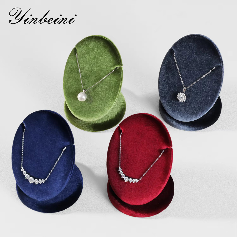 Yinbeini Samt-Halskettenständer Schmuck-Organizer für Anhänger und Halsketten in Grün und Multicolour TB029 - Bild 4
