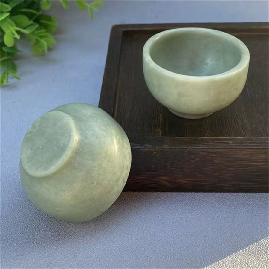 Grüne Jade Kristallschale von Sisterstone, runde Edelsteinschale für deine Dekoration, Durchmesser: 5 cm - Bild 3