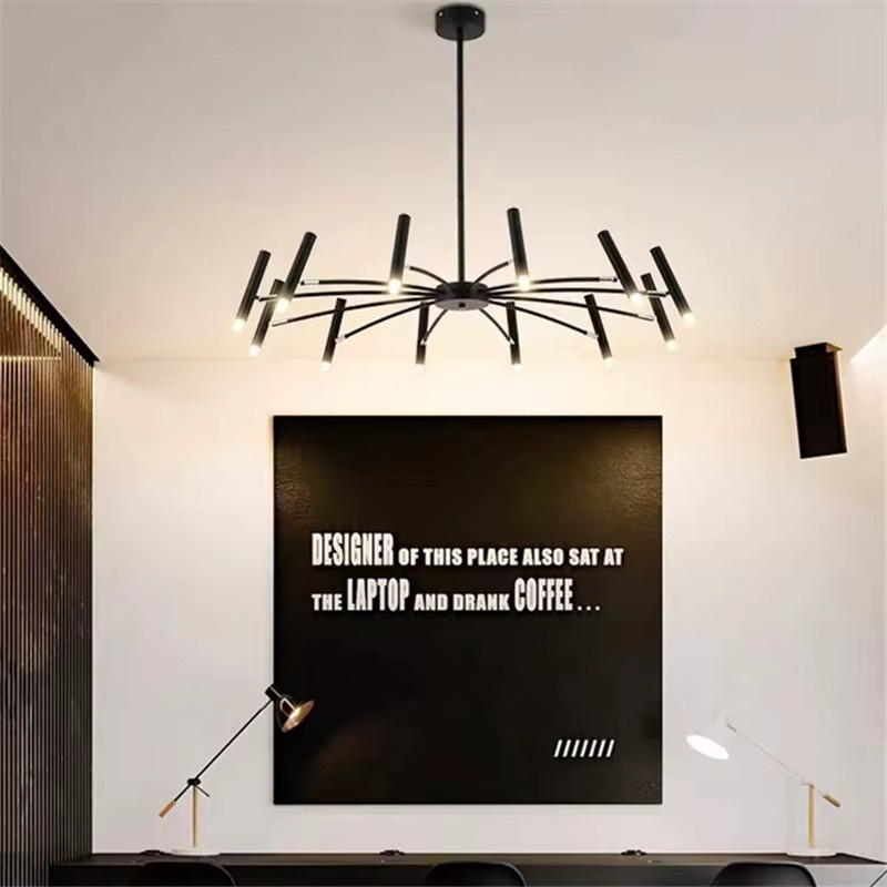 Minimalistischer LED-Deckenleuchter von HomeLover in Schwarz aus Metall mit verstellbaren Spots für Wohnzimmer und Schlafzimmer - Bild 3
