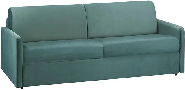 Vente-unique Schlafsofa Calife in Smaragdgrün mit Samtbezug, Breite: 190 cm - Bild 1