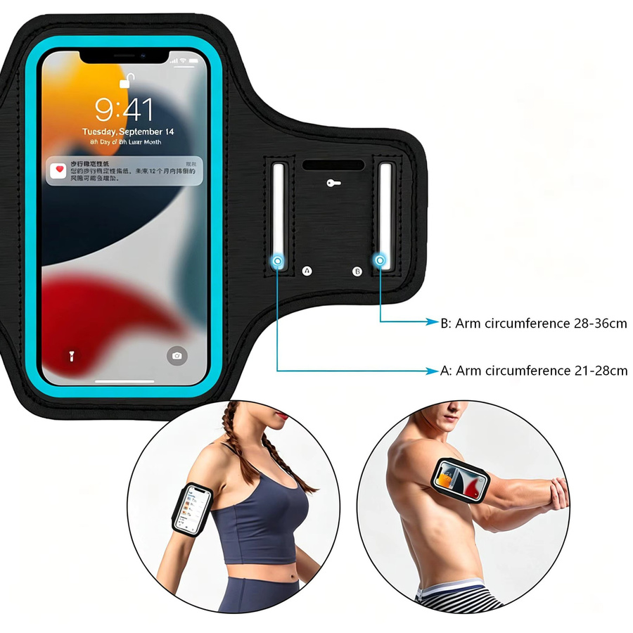 OUYUANSU Handyhalterung für den Arm in Schwarz, wasserdichter Navigationshalter mit Handgelenkschlaufe für Lieferdienste und Sport - Bild 4