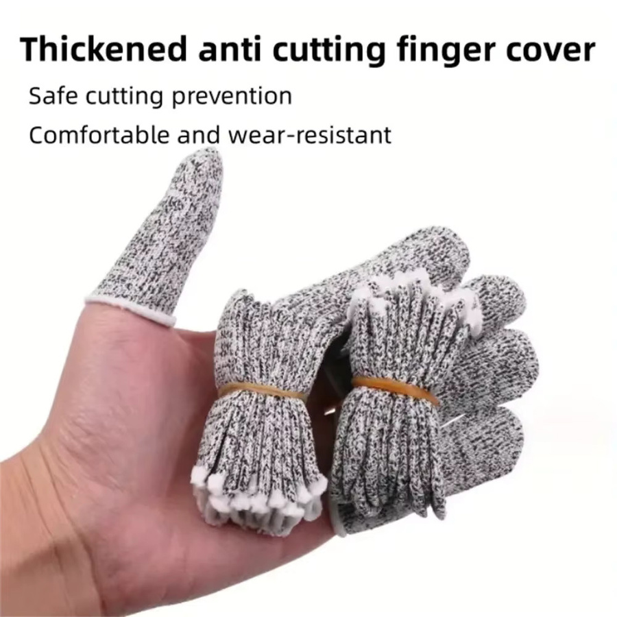 10 Stück Anti-Cut Fingerschutzhüllen in Grau, elastische und verschleißfeste Fingerhülsen zum Schutz vor Schnitten - Bild 3