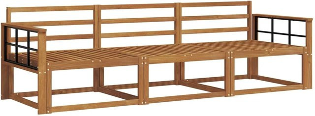 vidaXL Outdoor-Sofagarnitur 3-teilig aus Massivholz Akazie in Braun mit Lamellen-Design - Bild 1