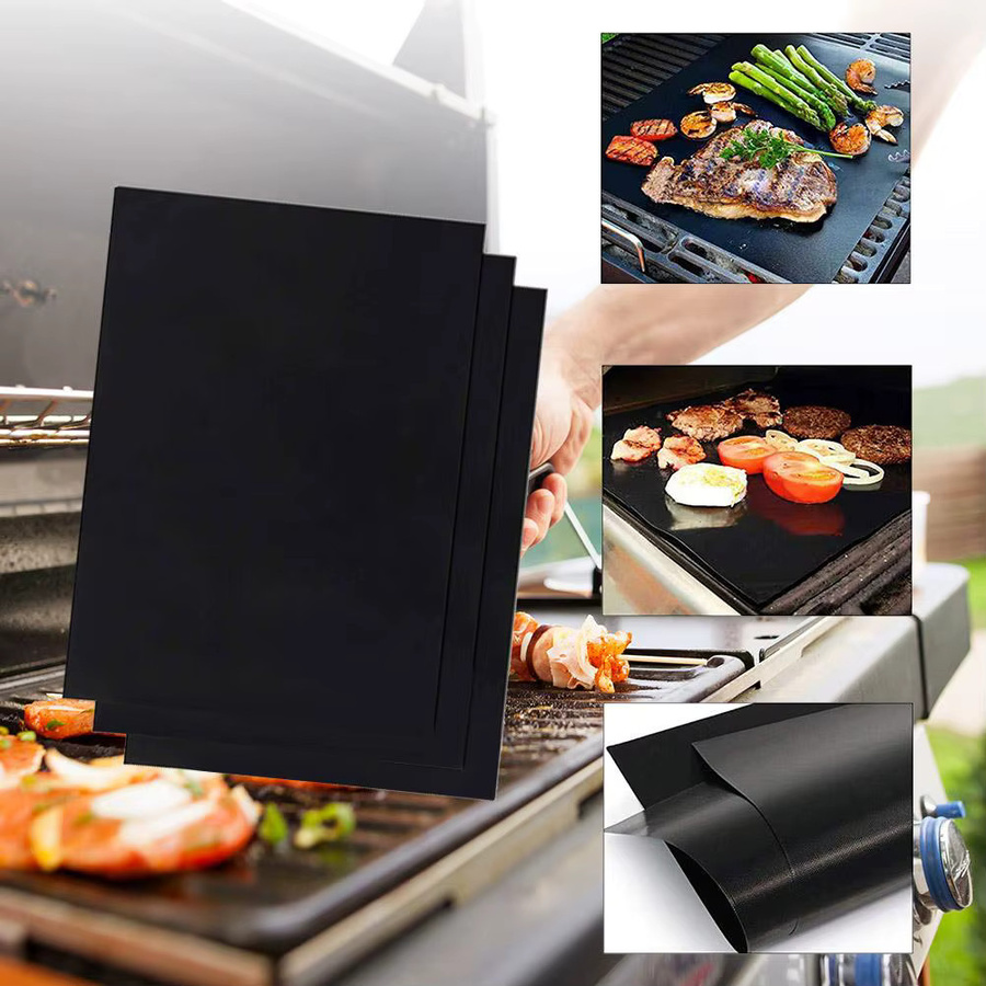 APWIKOGER BBQ-Grillmatte, hitzebeständige Antihaftmatte zum Backen im Freien, Schwarz, B/T: 40 x 33 cm - Bild 3