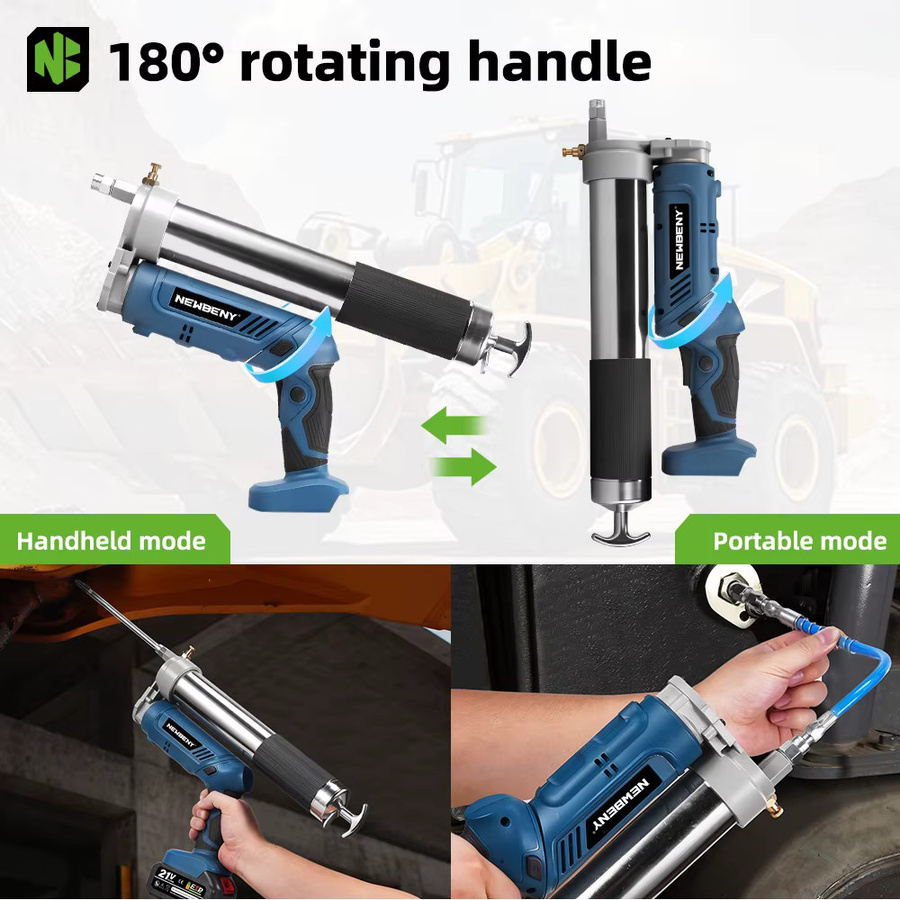 NewBeny Elektrische Fettpresse Hochdruck-Schmierölpistole in Blau, kompatibel mit Makita 18V Akku - Bild 3