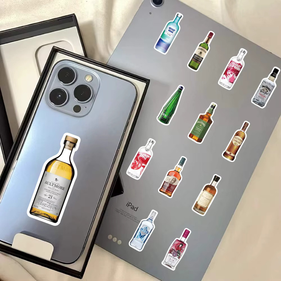 60 Stück Graffiti Aufkleber Set mit Cocktail Whisky Champagner und Wodka Motiven in Multicolour für Helm, Fahrrad und Laptop von BulingBulingStickers Shop - Bild 3