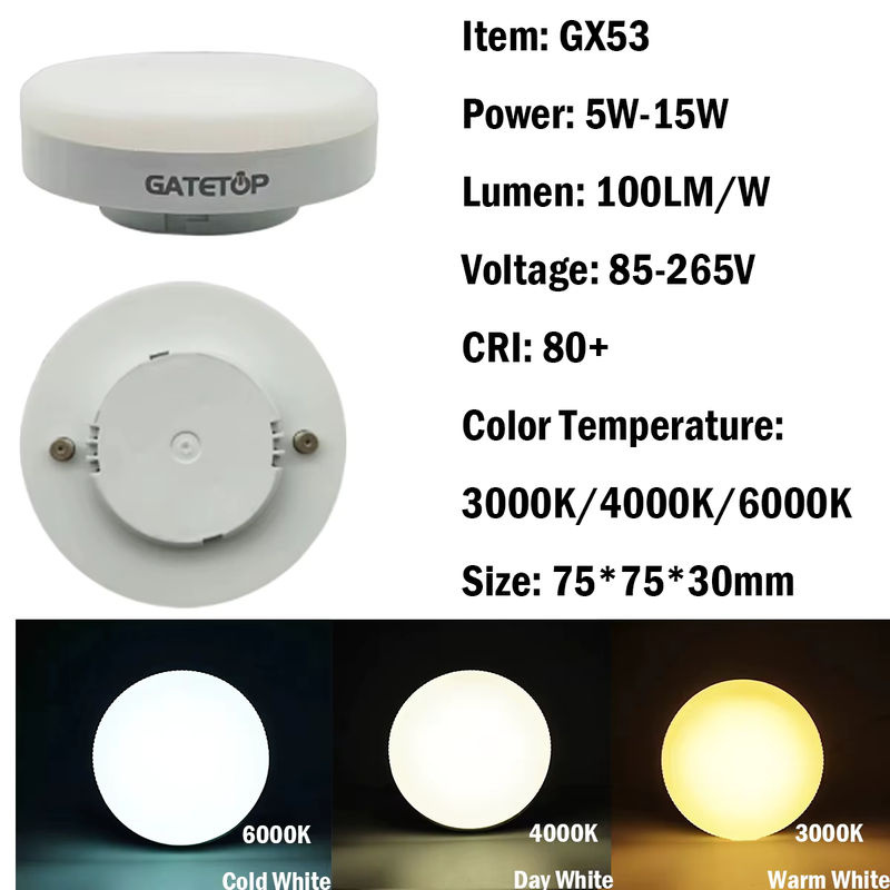 Gatetop LED-Strahler GX53 Einbaustrahler in Weiß für Flur und Innenräume - Bild 2