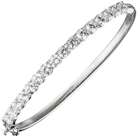 Colfem Armreif 925 Sterling Silber, 16 Zirkonia, oval - Bild 1