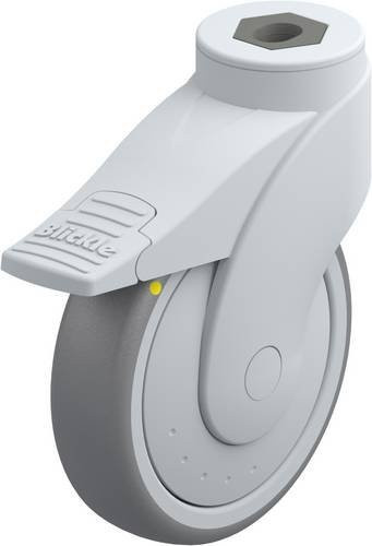 Blickle Lenkrolle LWGE-TPA 126KF-11-FI-ELS mit Feststeller in Grau und Silber, Rad-Durchmesser: 125 mm, Tragfähigkeit: 80 kg - Bild 1