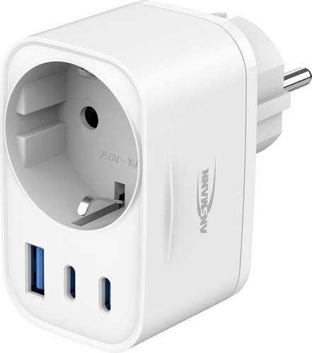 Ansmann HS330 USB Ladegerät 30W mit 1x USB-A und 2x USB-C in Weiß - Bild 1