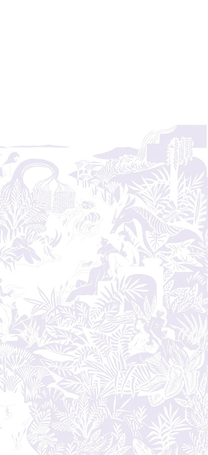Isidore Leroy Mural Eternelles Lilas Wandgestaltung mit floralem Design in Lila - Bild 1