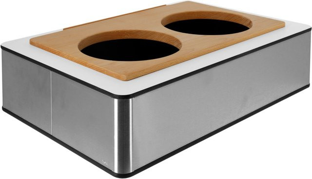 VEGA Buffet-Display mit 2 Schalen GN 1/1 in Weiß und Edelstahl mit Buche, L x B x H: 63 x 42,5 x 17,5 cm - Bild 1