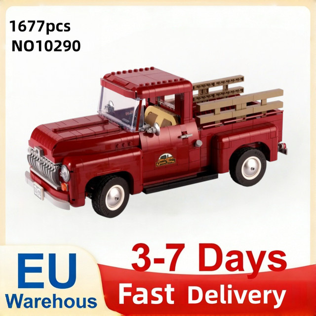 WSUEL Klassisches 1950er Pickup-Truck Baustein-Set, 1677 Teile, ab 14 Jahren - Bild 1