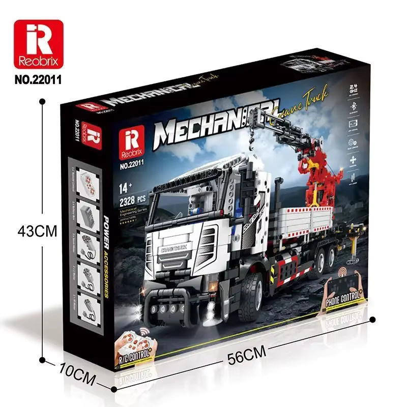 Reobrix Schwerlast-LKW, ferngesteuerter Kran, Technik-Baukasten, ab 14 Jahren - Bild 6