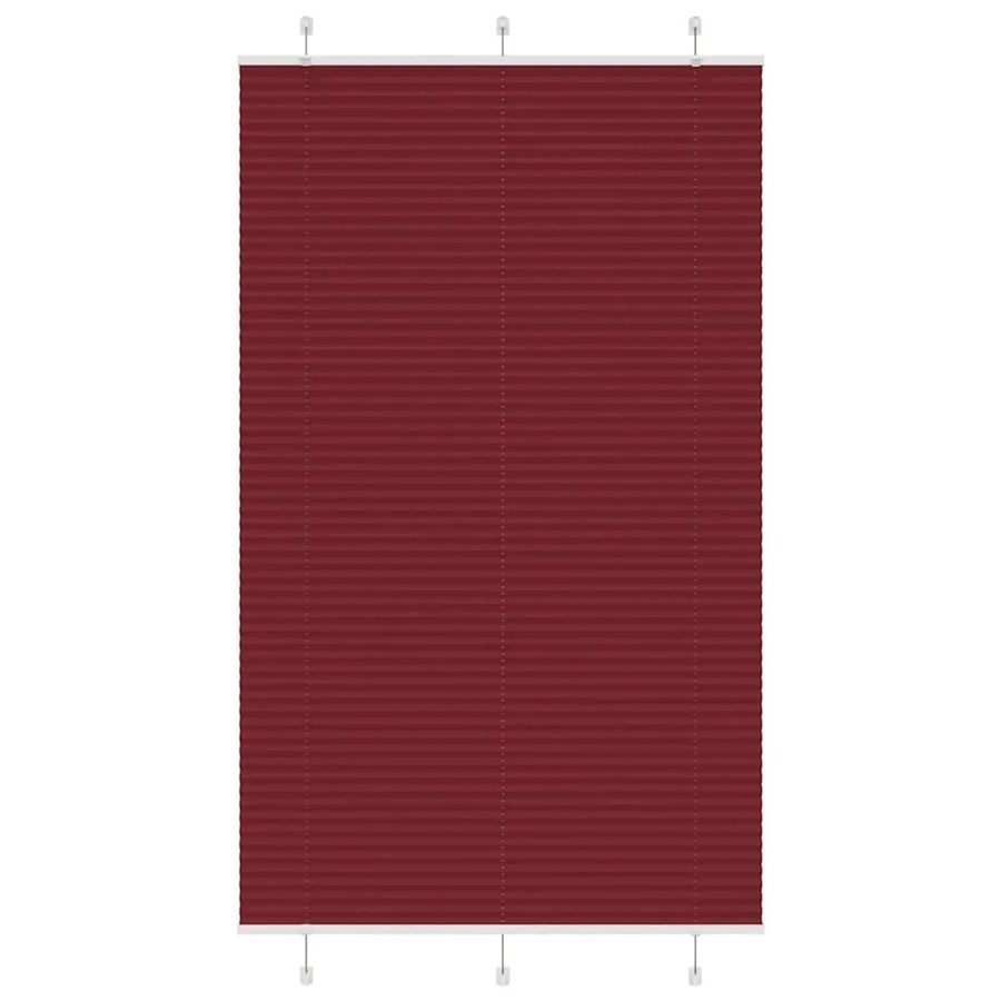 vidaXL Plissee Bordeauxrot, semi-transparent, Polyester, B: 115 cm, H: 200 cm - Bild 2