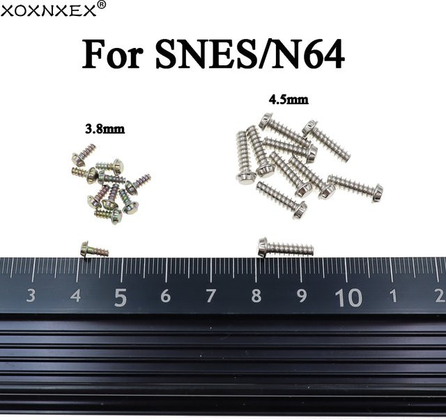 XOXNXEX Pflaumenschrauben in Silber für SNES, NES, N64 und Game Boy Kassettenkartuschen, Reparatur-Ersatzteile mit 4,5 mm und 3,8 mm - Bild 1