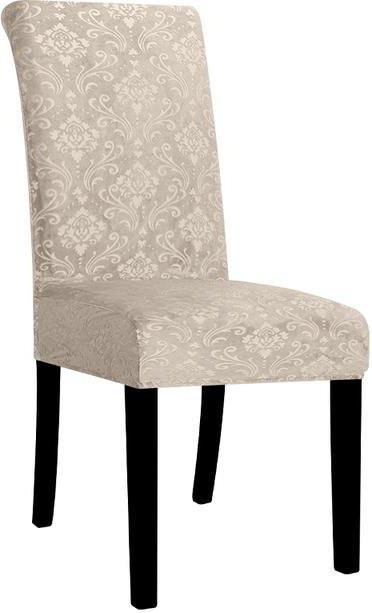 LEVIVEI Stuhlhussen aus Samt in Grau, schmutzabweisende Jacquard-Stretch-Hussen für Esszimmer und Küche, 2 Stück - Bild 1