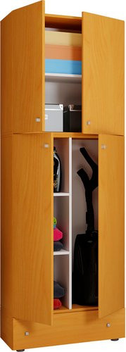 VCM Putzschrank Lona Mehrzweckschrank mit Schubladen und Regalfächern, B/T/H: 70 x 39 x 200 cm, Buche Nachbildung - Bild 1